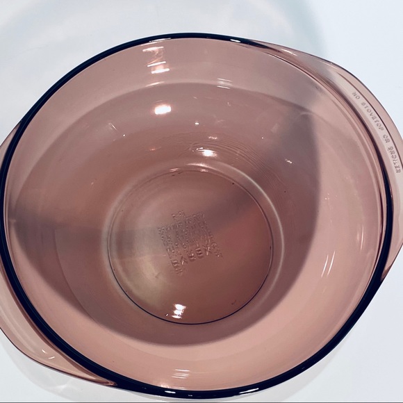 PYREX Amethyst Cranberry Purple Casserole And Bowl Set Of 3 - Picture 8 of 16